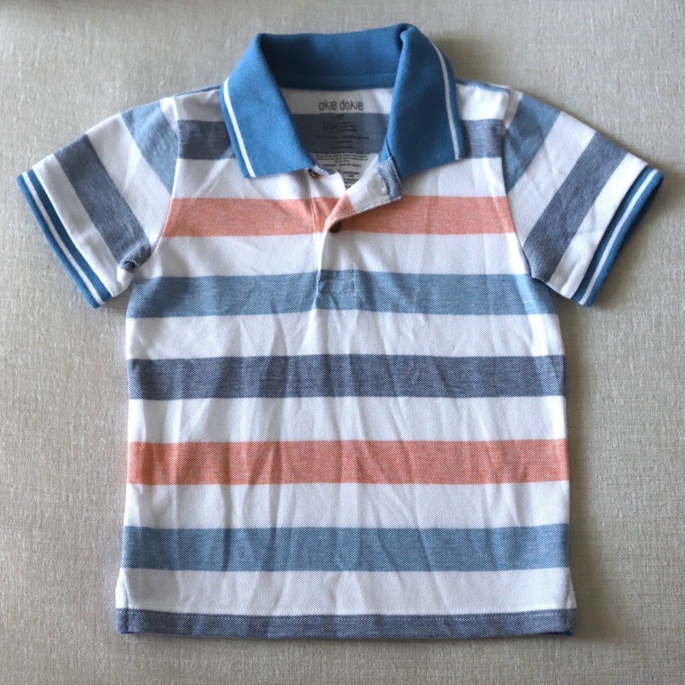Okie Dokie Multicolor Striped Polo Shirt